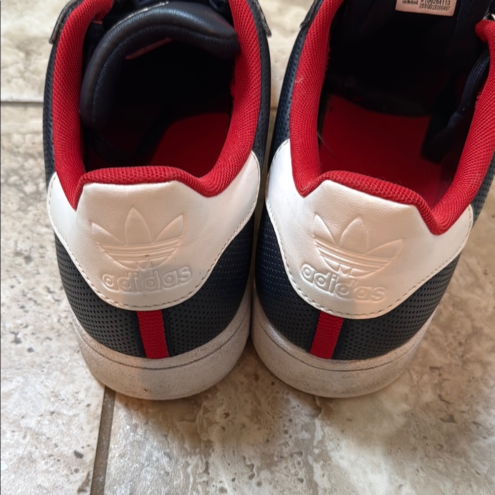 Adidas Black and Red Sneakers with White Stripes - Picture 4 of 6